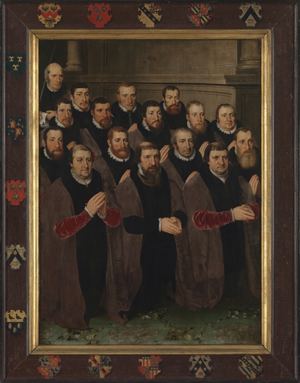 Pieter Pourbus, Two Panels with the Portraits of the Members of the Fraternity of the Holy Blood, Museum of the Basilica of the Holy Blood, Bruges. (left panel) Pieter Pourbus, Two Panels with the Portraits of the Members of the Fraternity of the Holy Blood, Museum of the Basilica of the Holy Blood, Bruges.