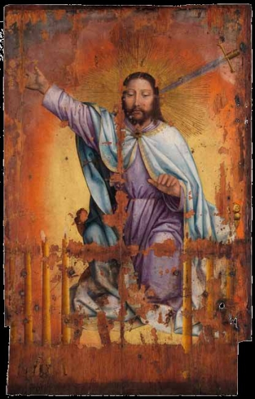 Master of the Holy Blood, Scenes of the Apocalypse and the Annunciation (Before restoration), after ± 1513, Groeninge Museum Bruges.