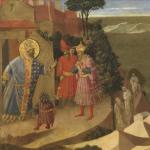 Heilige Ambrosius van Milaan weigert keizer Theodosius de toegang tot de kerk - Angelico (fra)