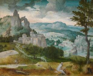 Landscape with Saint Jerome - Cornelis Massijs - 1547