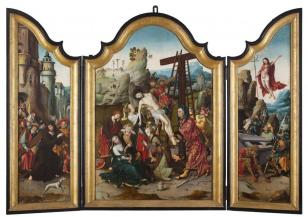 The Carrying of the Cross, Descent from the Cross and Resurrection of Christ - Anonymous master - 1520