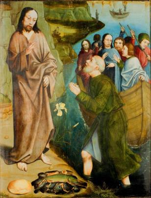 Christ appears on the shore of lake Tiberias (front) - Unknown - 1500