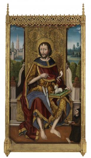 John the Baptist enthroned with the Founder Ivan de la Pena - Alvaro Sanchez - 1450 - 1499