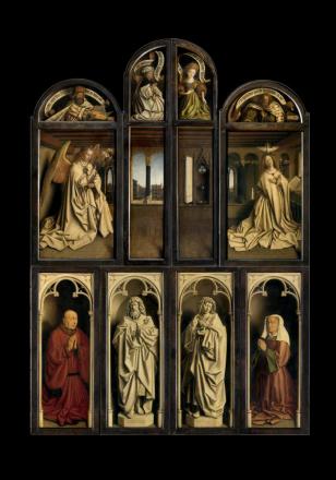 De aanbidding van het Lam Gods (gesloten) - Jan van Eyck - 1432