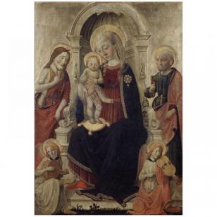 The Virgin and Child with Saint John the Baptist, Saint Peter and  two Angels Making Music - Biagio di Antonio - 1465 - 1470