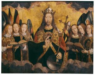 Christ with singing and music-making Angels - Hans Memling